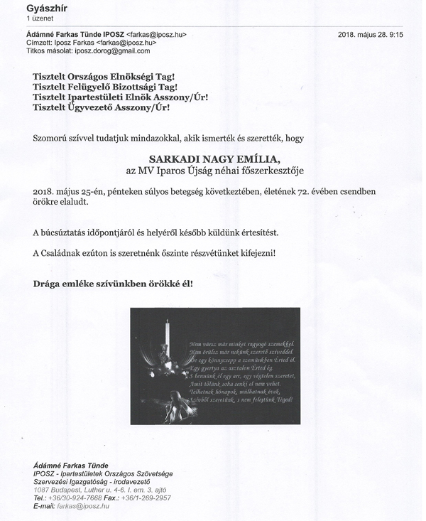 gyaszhir sarkadi emilia